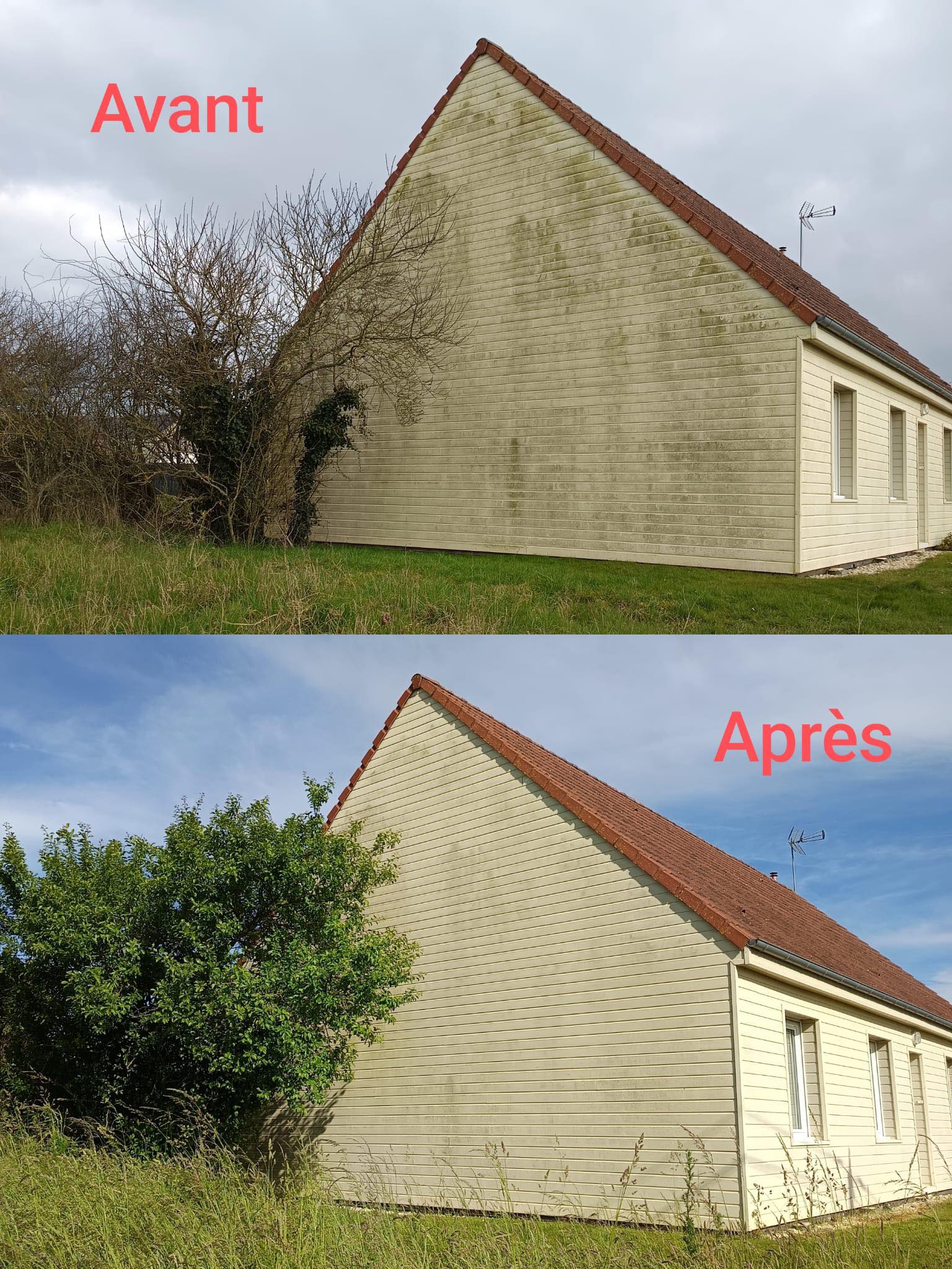 Avant / Apres nettoyage de facade